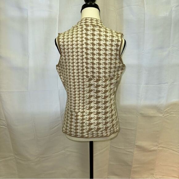 Houndstooth mock neck sleeveless top size M NWT - Picture 14 of 16